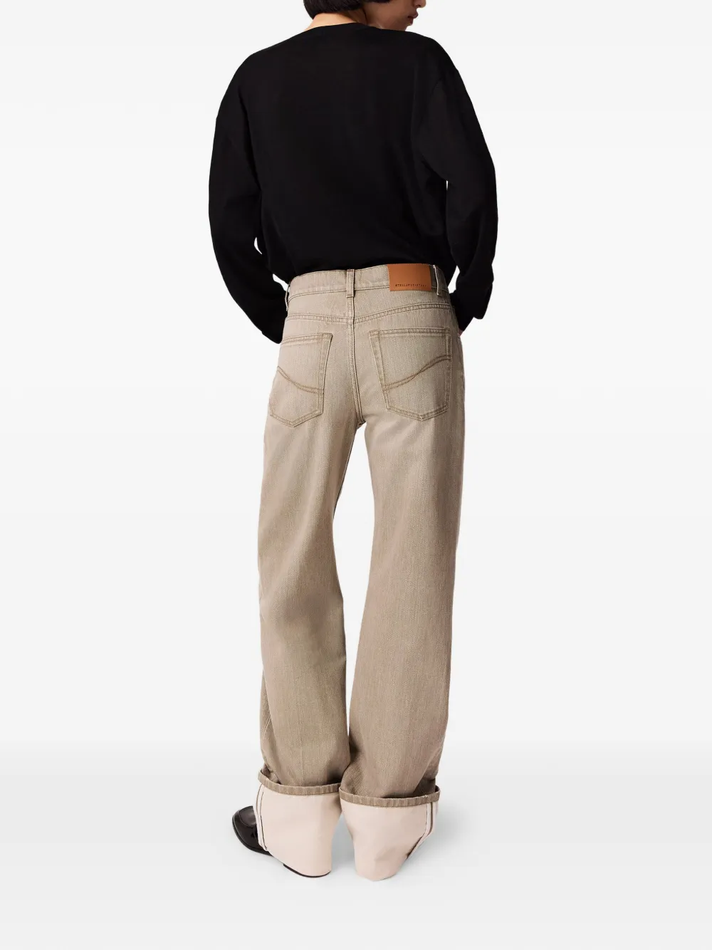 Stella McCartney Jeans met logopatch Beige