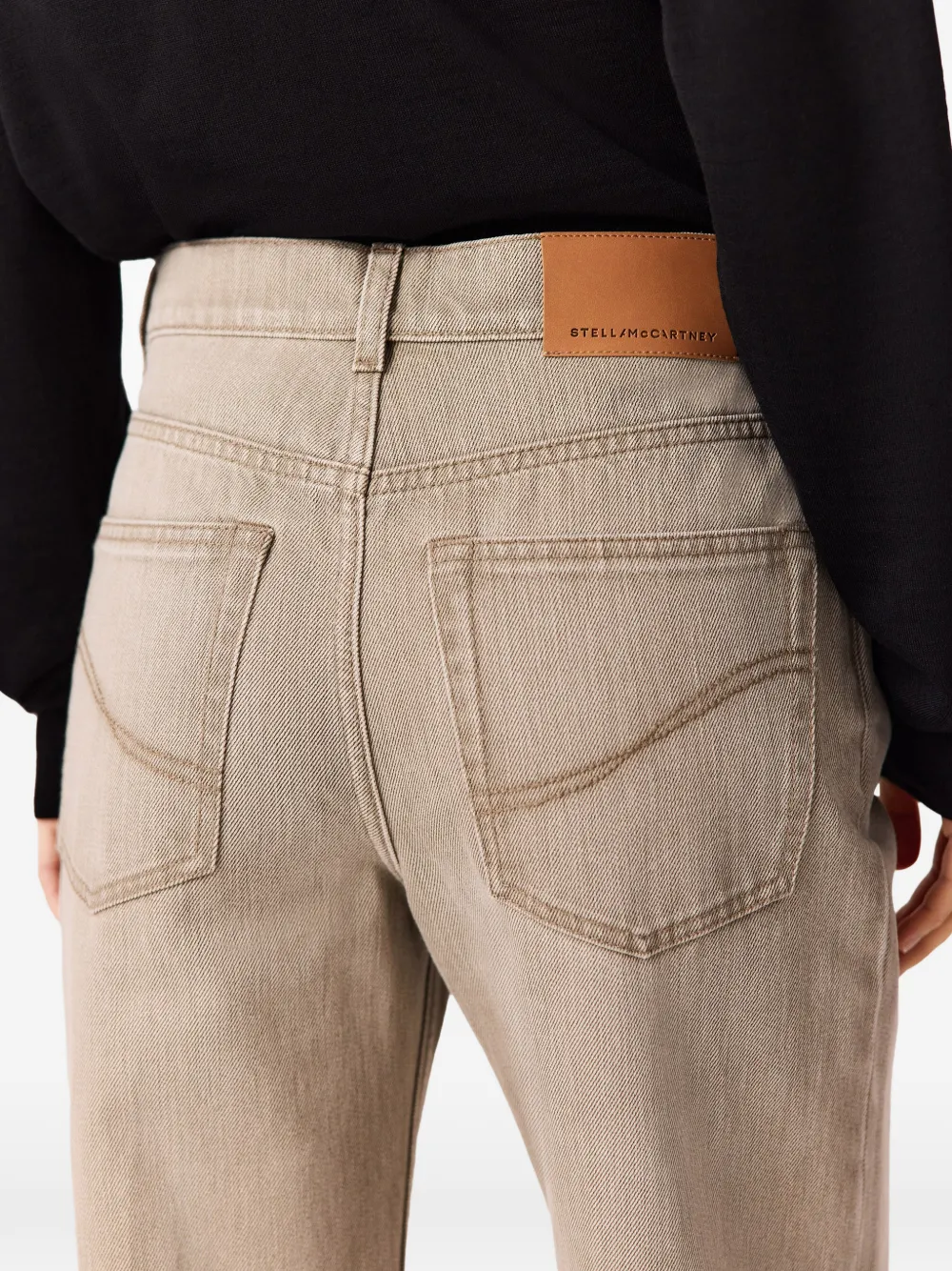 Stella McCartney Jeans met logopatch Beige