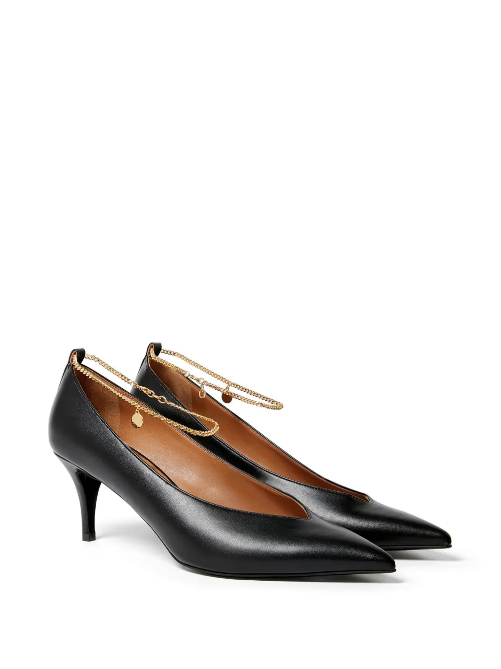 Stella McCartney Pumps met kettingdetail en puntige neus Zwart