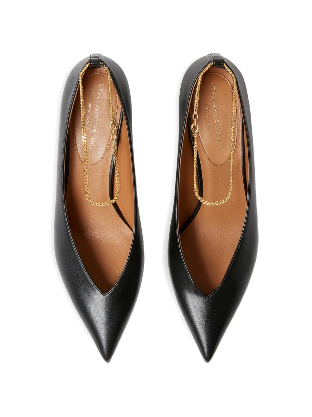 Stella McCartney Pumps met kettingdetail en puntige neus Zwart
