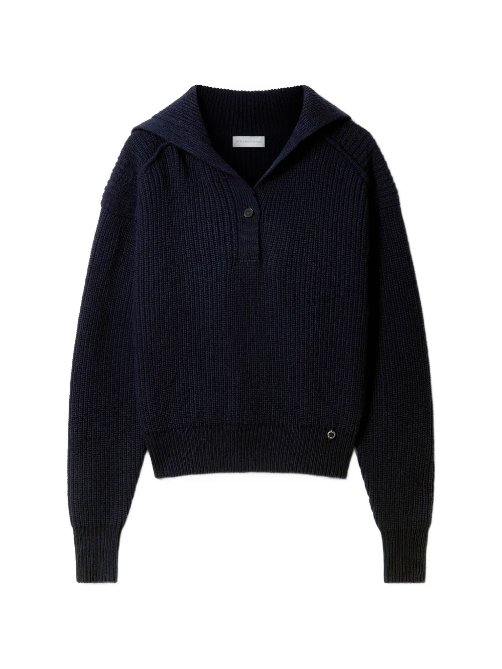 Stella McCartney ribbed-knit button-up sweater - Blue