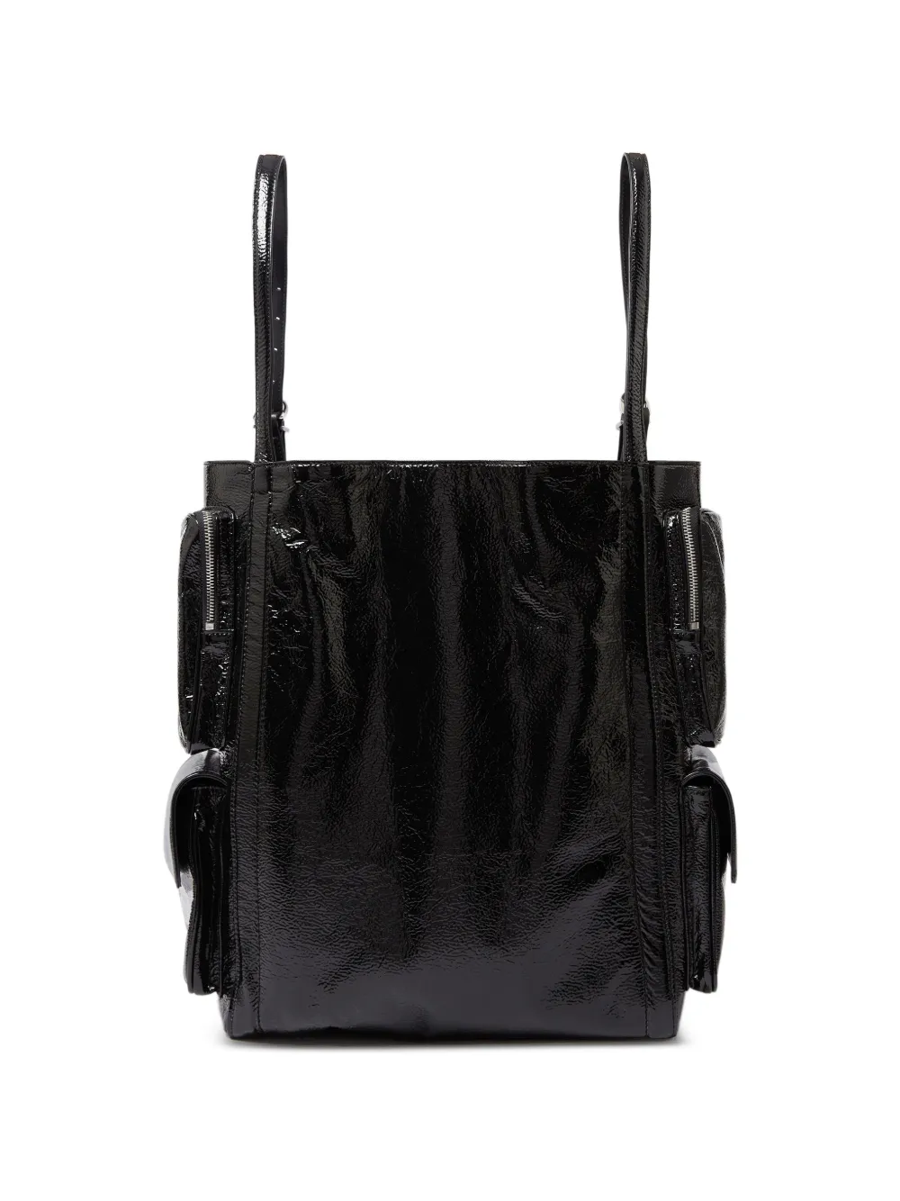 Stella McCartney Shopper met gekreukte afwerking en zakken Zwart