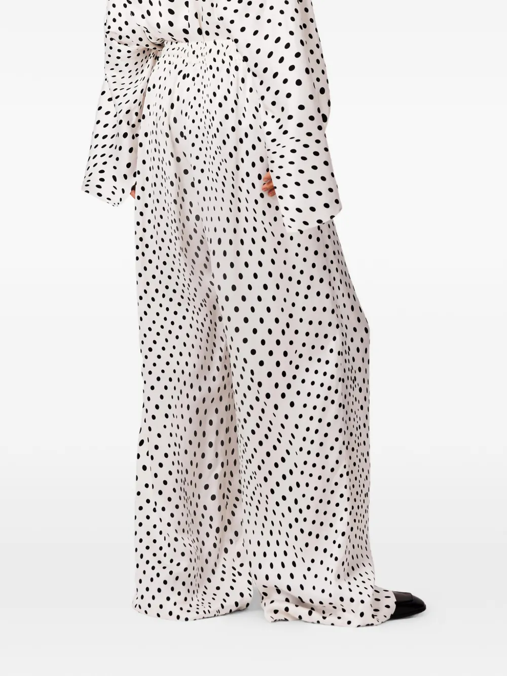 Stella McCartney Broek met trekkoordtaille en stippen Wit