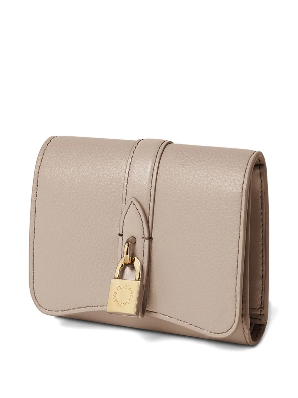 Stella McCartney Portemonnee met hangslot en textuur Beige