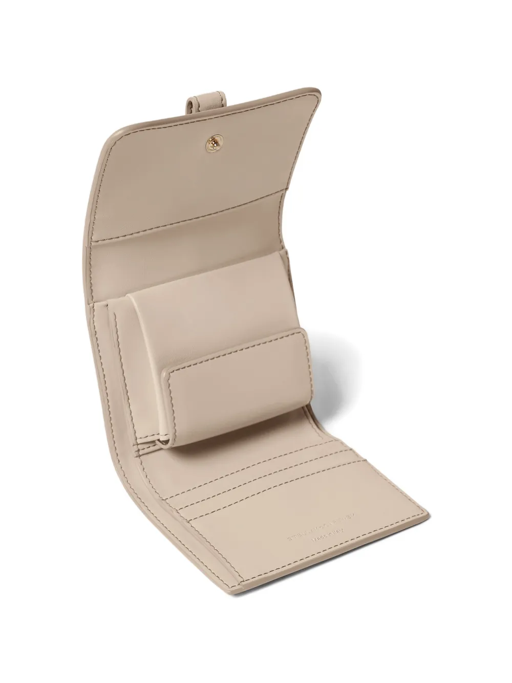 Stella McCartney Portemonnee met hangslot en textuur Beige