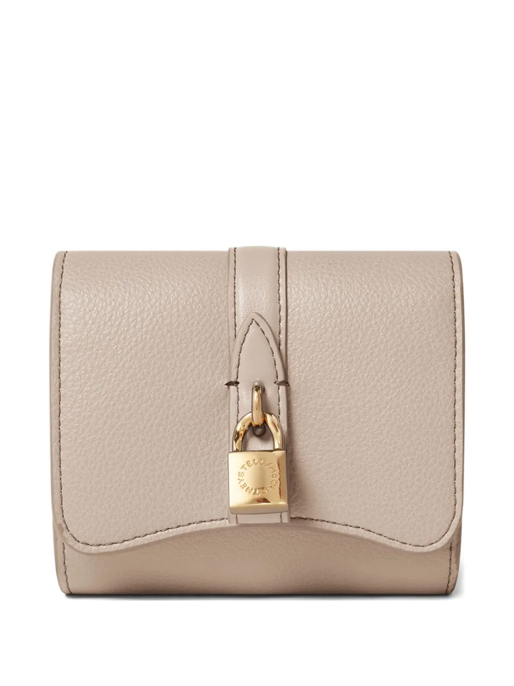 Stella McCartney padlock-detail grained wallet - Nude