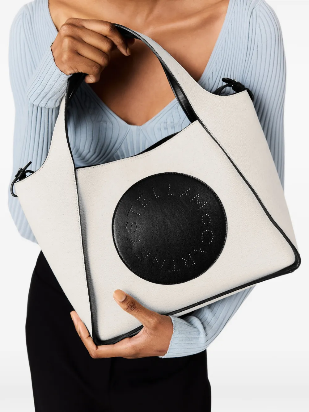 Stella McCartney Canvas shopper met logo Grijs