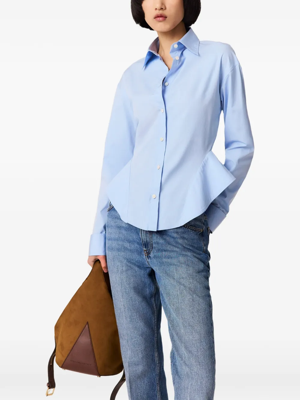 Stella McCartney Blouse met peplum taille Blauw
