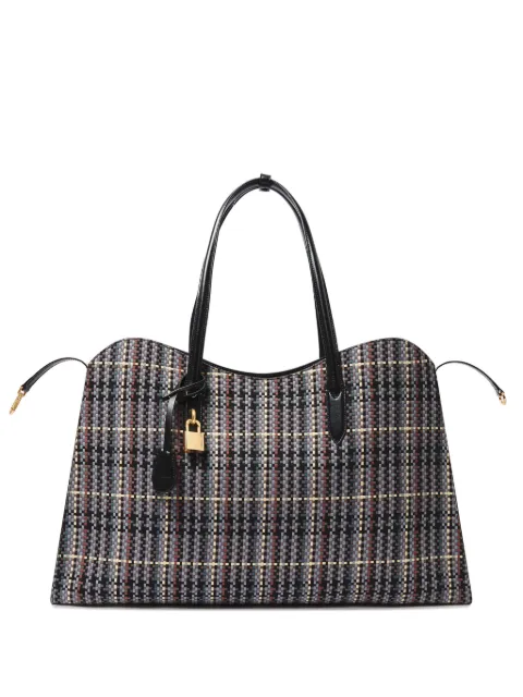 Stella McCartney checked woven tote bag