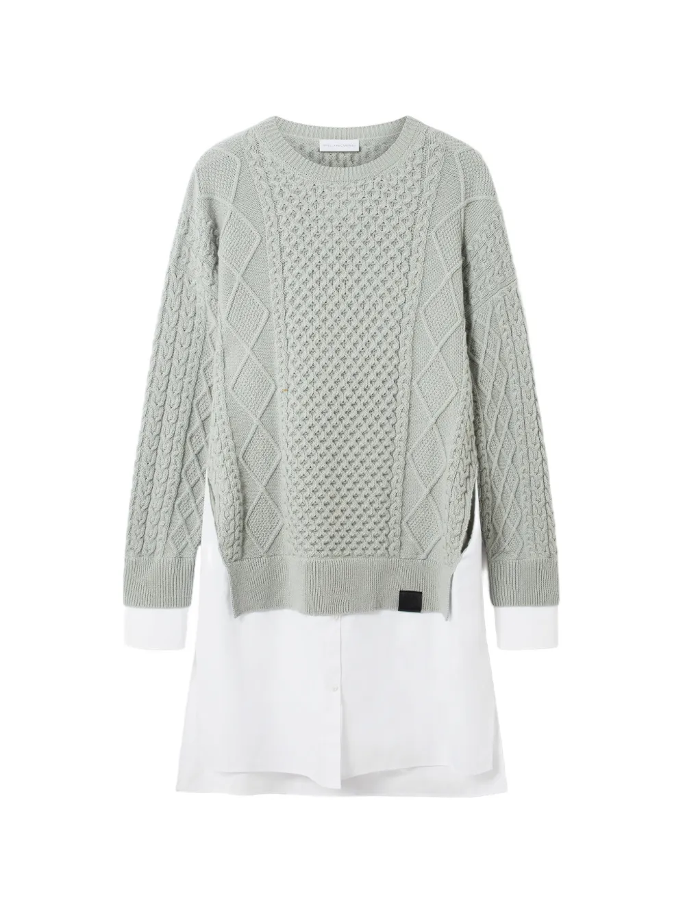 Stella McCartney cable-knit side-slit mini dress - Verde