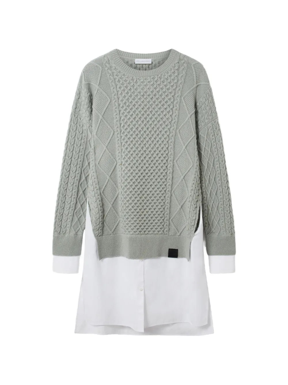 Stella McCartney Hybrid gebreide blousejurk Groen