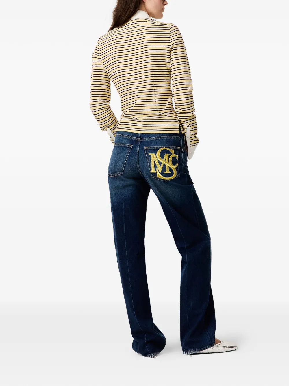 Stella McCartney Jeans met geborduurd logo Blauw