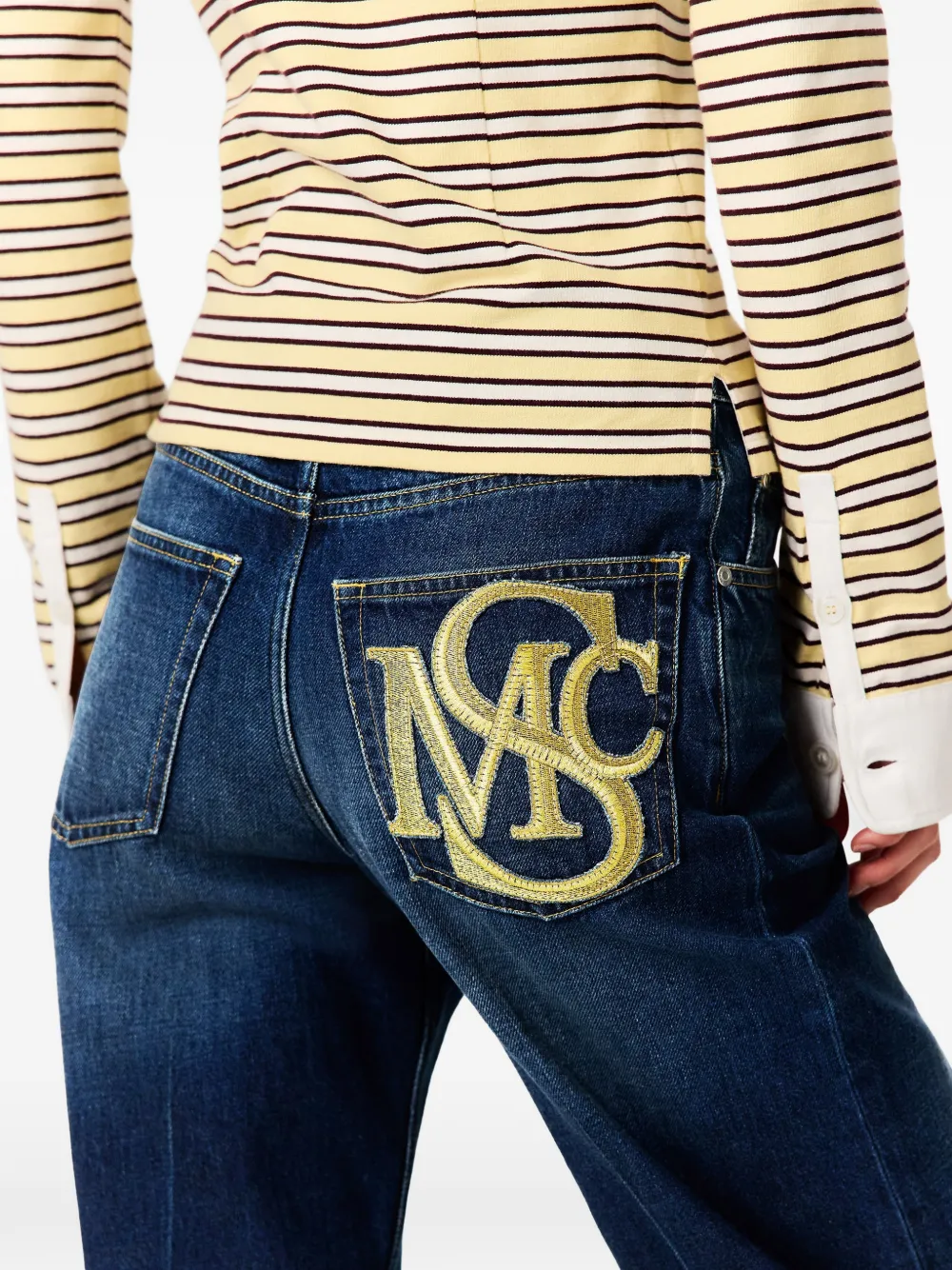 Stella McCartney Jeans met geborduurd logo Blauw