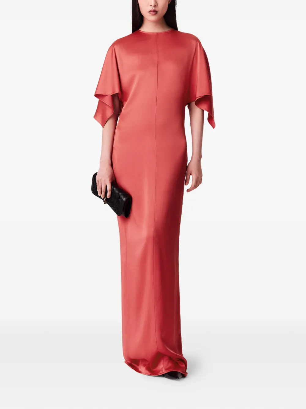 Stella McCartney Maxi-jurk met open achterkant en capemouwen Rood