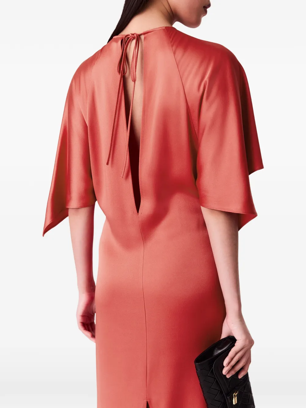 Stella McCartney Maxi-jurk met open achterkant en capemouwen Rood