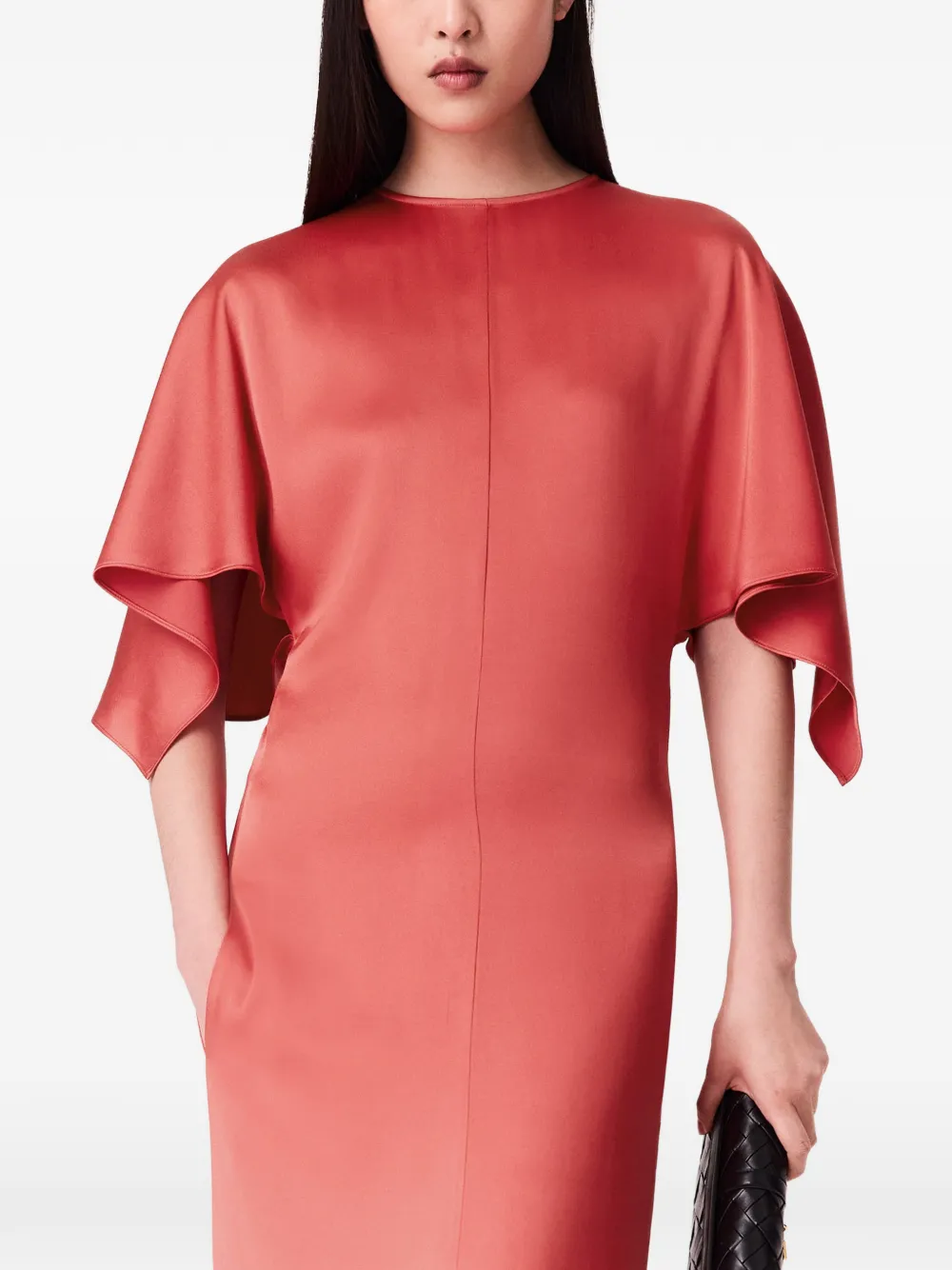 Stella McCartney Maxi-jurk met open achterkant en capemouwen Rood