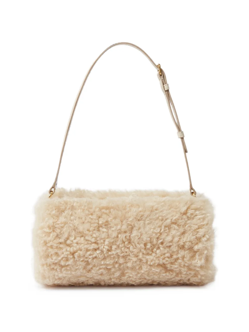 Stella McCartney Lammy schoudertas met logopatch Beige