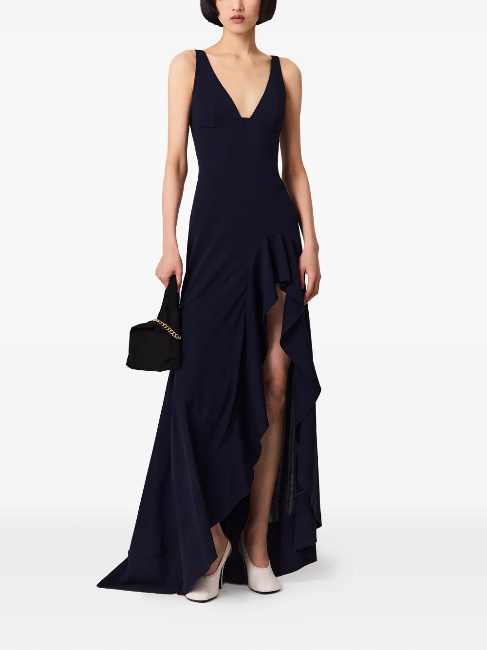 Stella McCartney Asymmetrische jurk met ruches Blauw