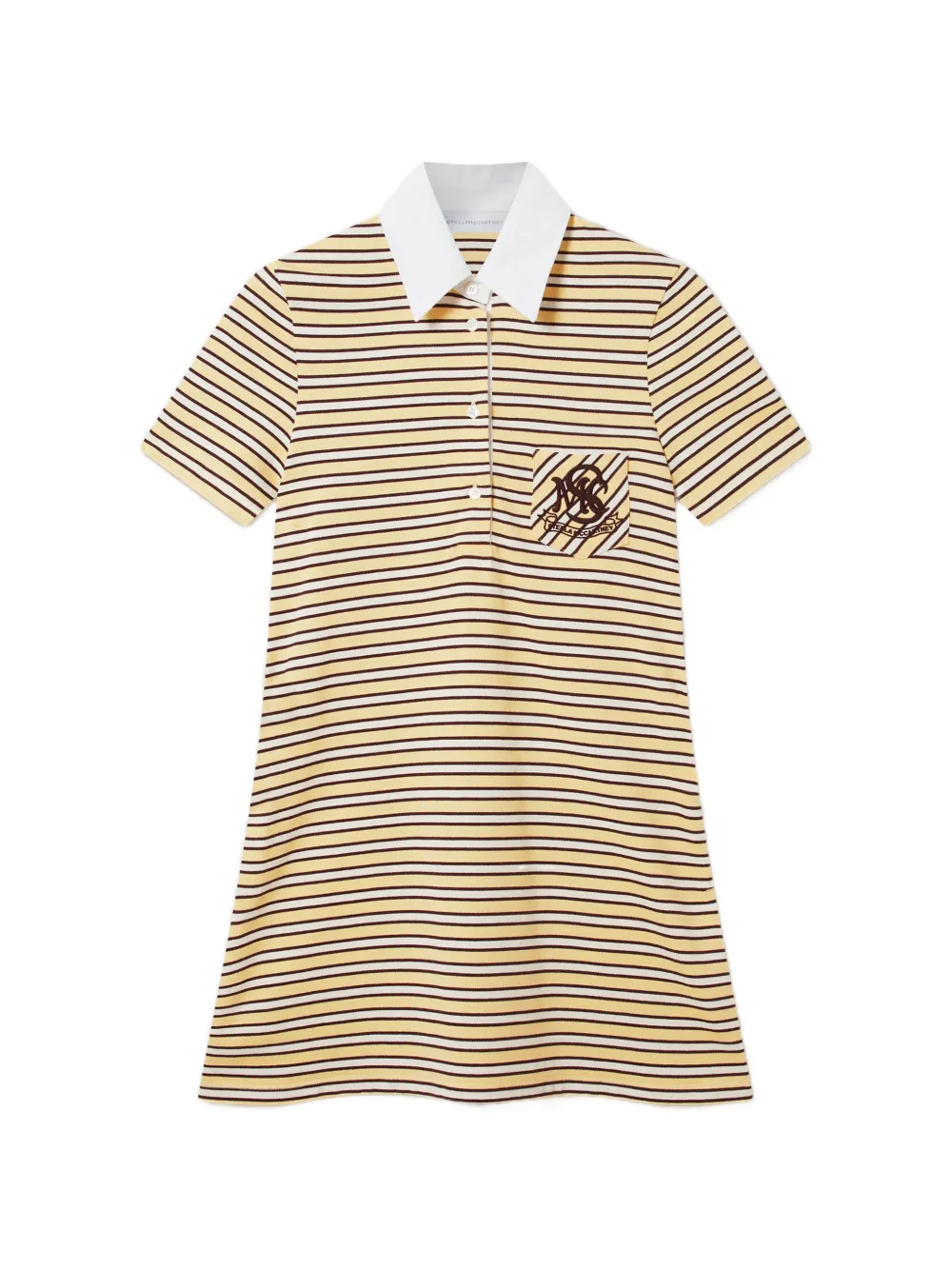 Stella McCartney stripe crest-embroidered polo dress