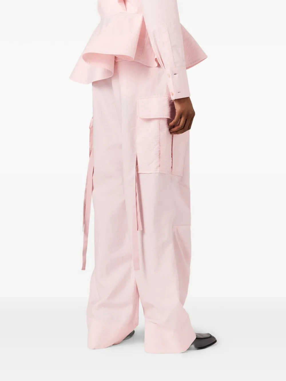 Stella McCartney Cargo broek met lint afwerking Roze
