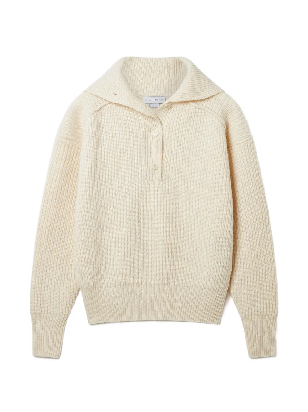 Stella McCartney ribbed-knit button-up sweater - Neutrals