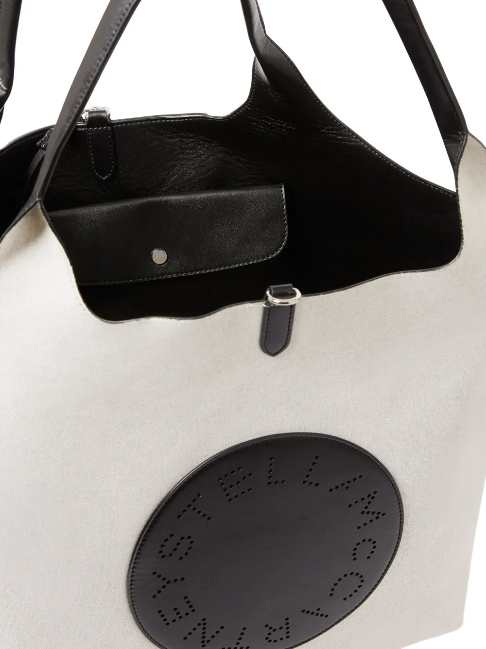 Stella McCartney Canvas shopper met logo-patch Wit