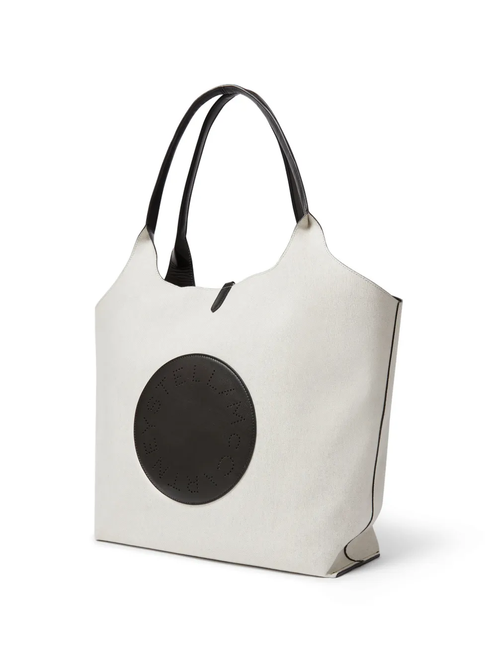 Stella McCartney Canvas shopper met logo-patch Wit