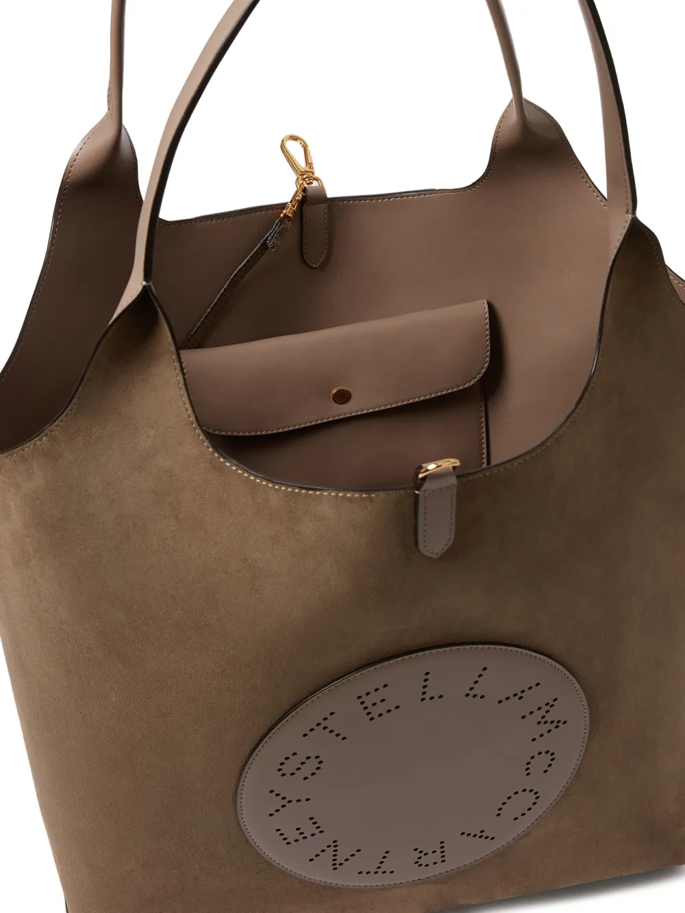 Stella McCartney Stella Logo Perforated Tote Bag in Brown, view 4