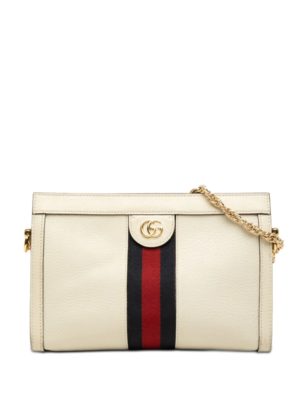 Gucci Pre-Owned 2000-2015 Small Calfskin Web Ophidia Chain crossbody bag - Bianco