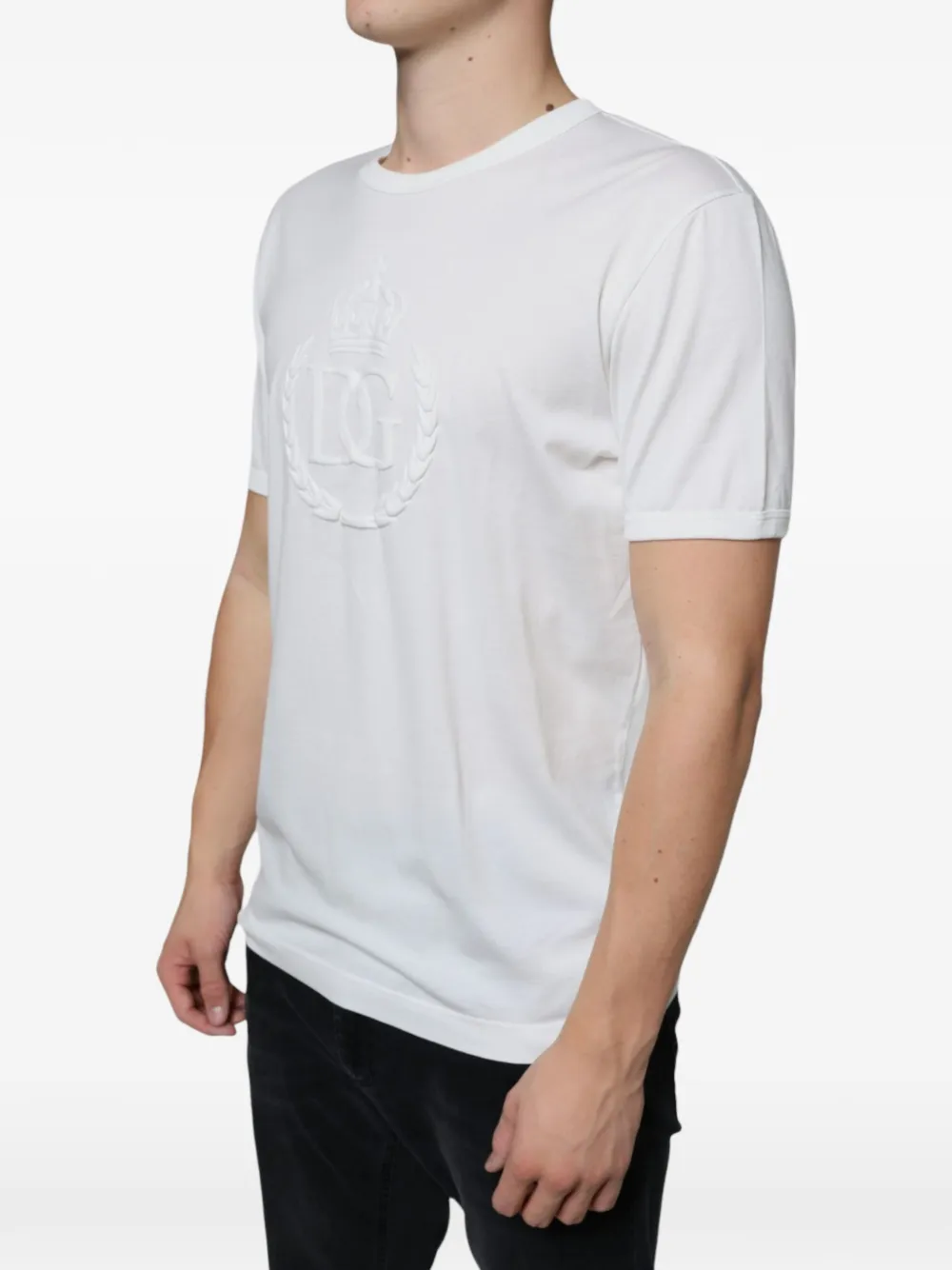 Dolce & Gabbana T-shirt met logo-reliëf Wit