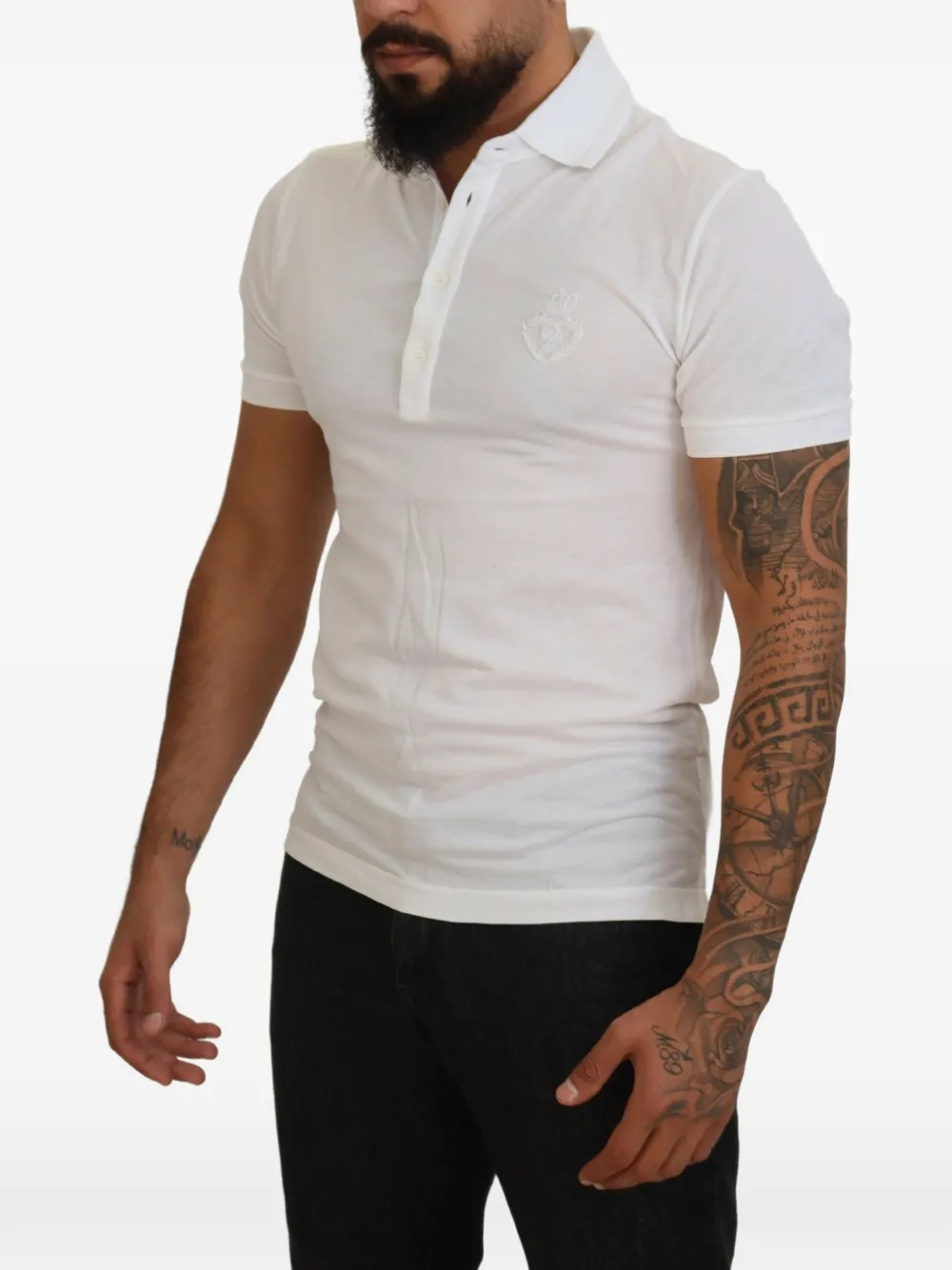 Dolce & Gabbana Poloshirt met logopatch Wit