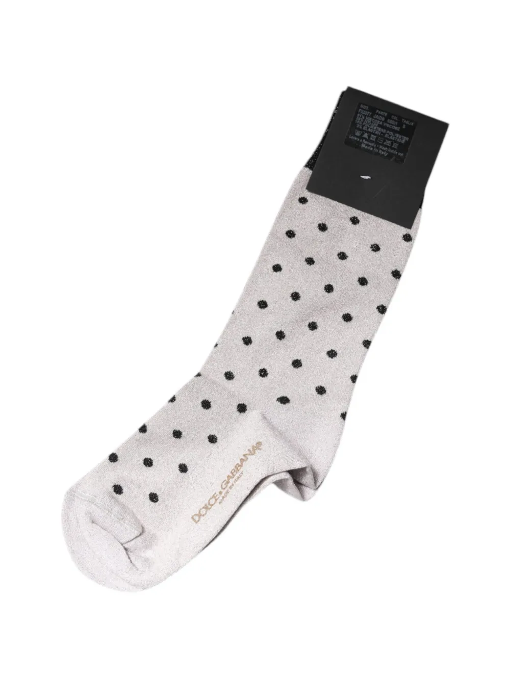 Dolce & Gabbana Viscose stretch sokken met stippen Grijs