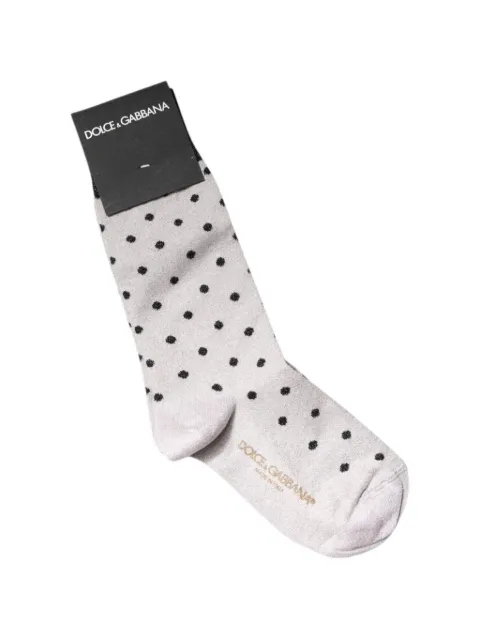 Dolce & Gabbana gray viscose stretch dotted socks