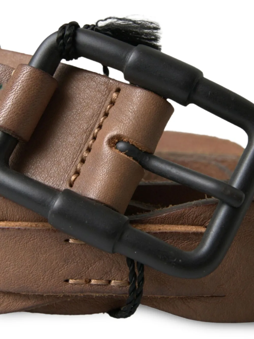 Ermanno Scervino Leren riem met logoplakkaat Bruin