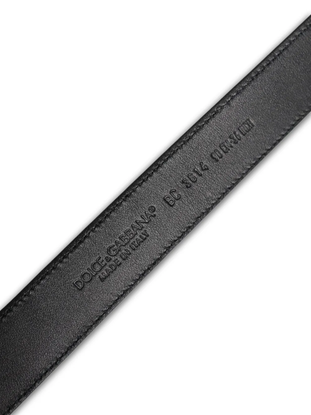 Dolce & Gabbana Leren riem met textuur Zwart