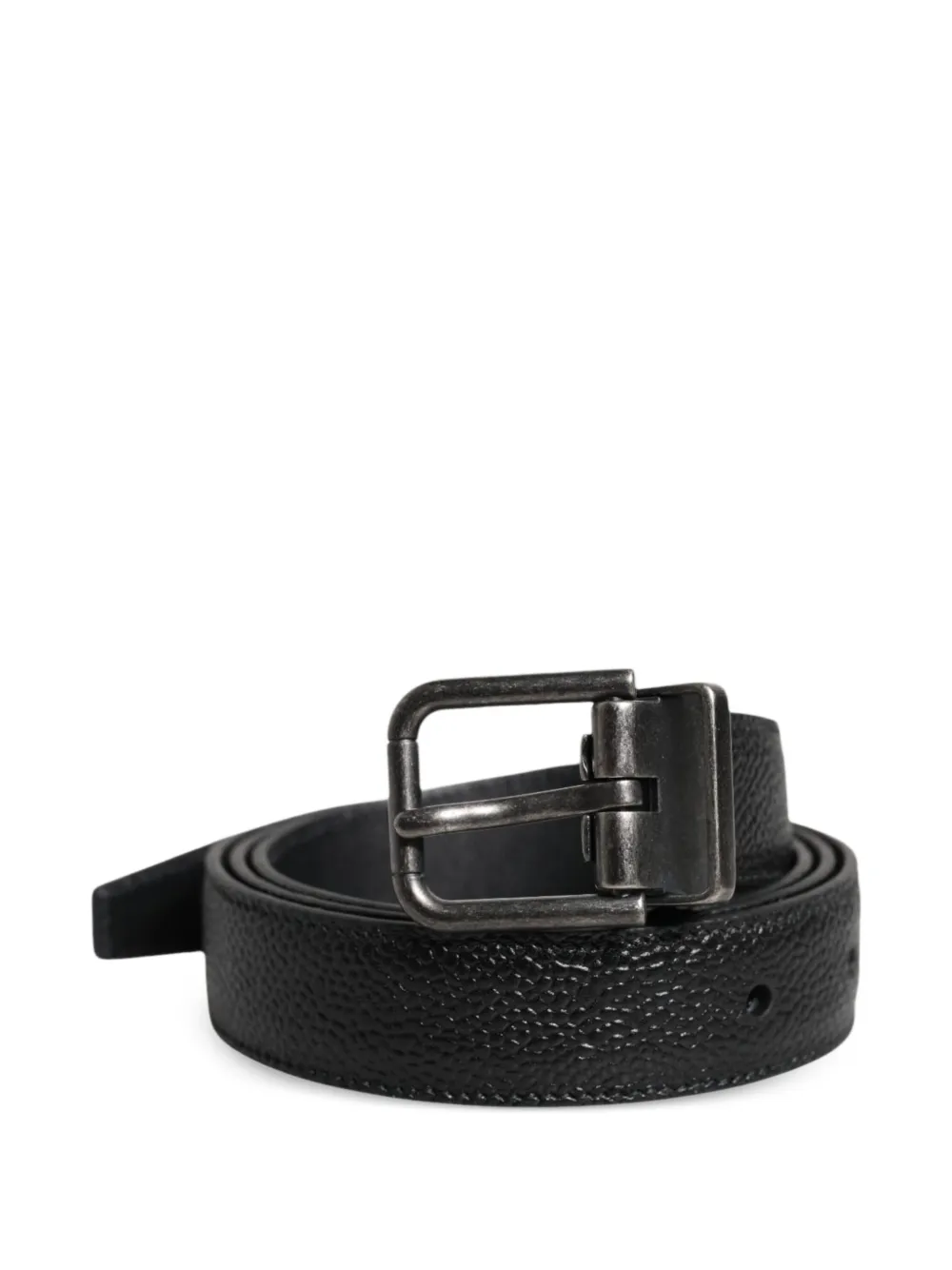 Dolce & Gabbana Leren riem met textuur Zwart