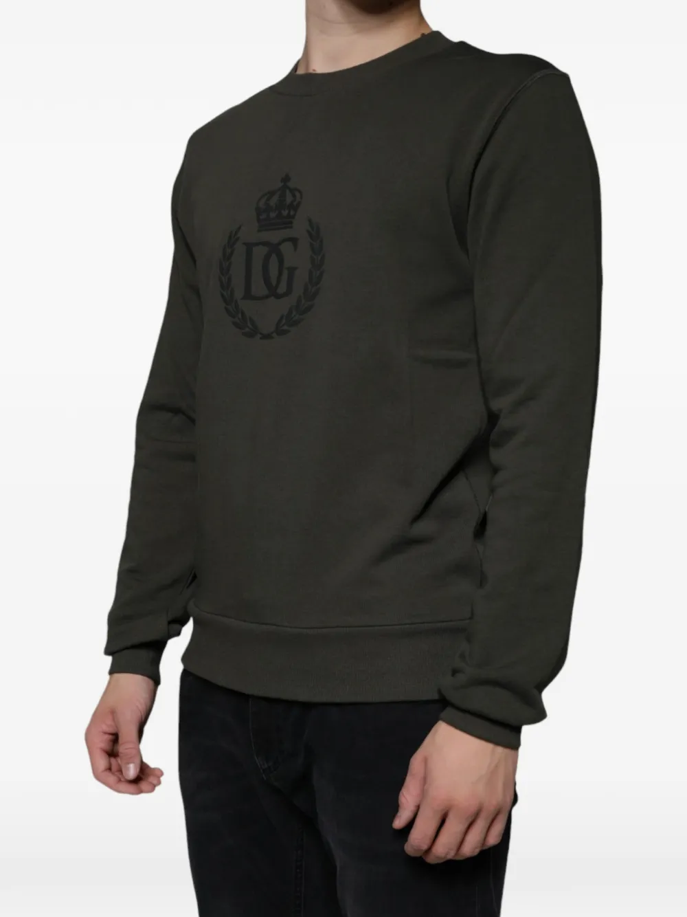 Dolce & Gabbana Sweater met DG-kroon borduurwerk Groen