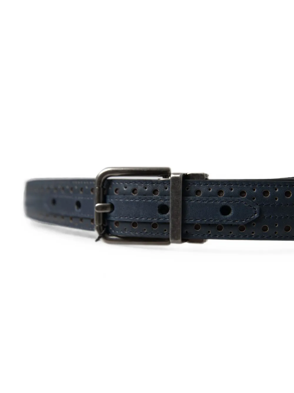 Dolce & Gabbana Omkeerbare leren riem met geperforeerde details Blauw