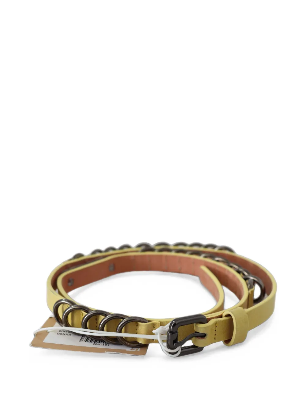 John Galliano ring-embellished leather belt