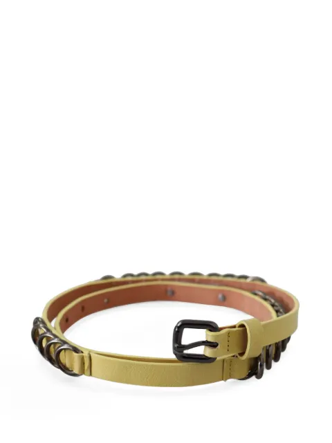 John Galliano ring-embellished leather belt