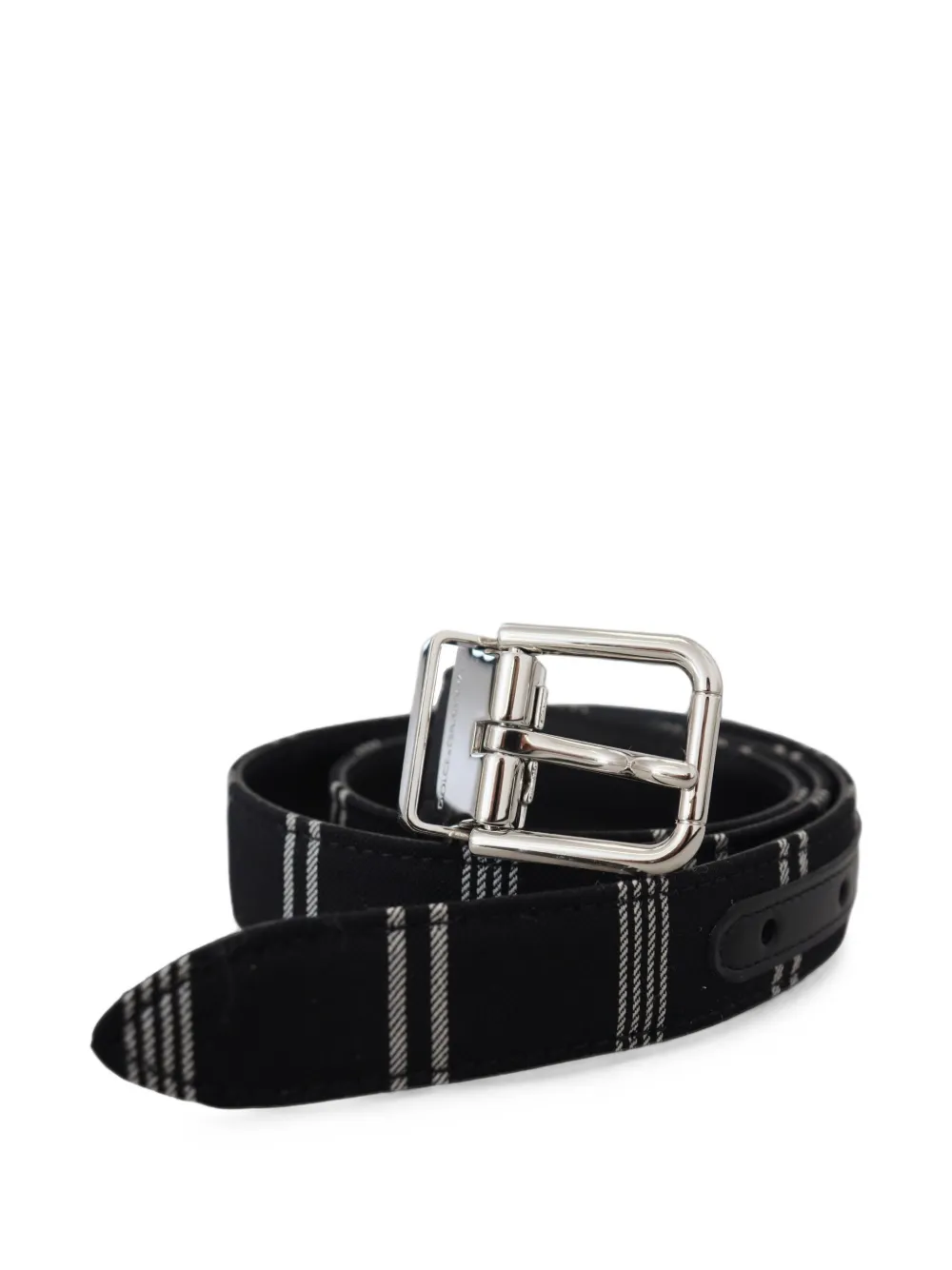 Dolce & Gabbana pinstripe-print buckle belt Zwart