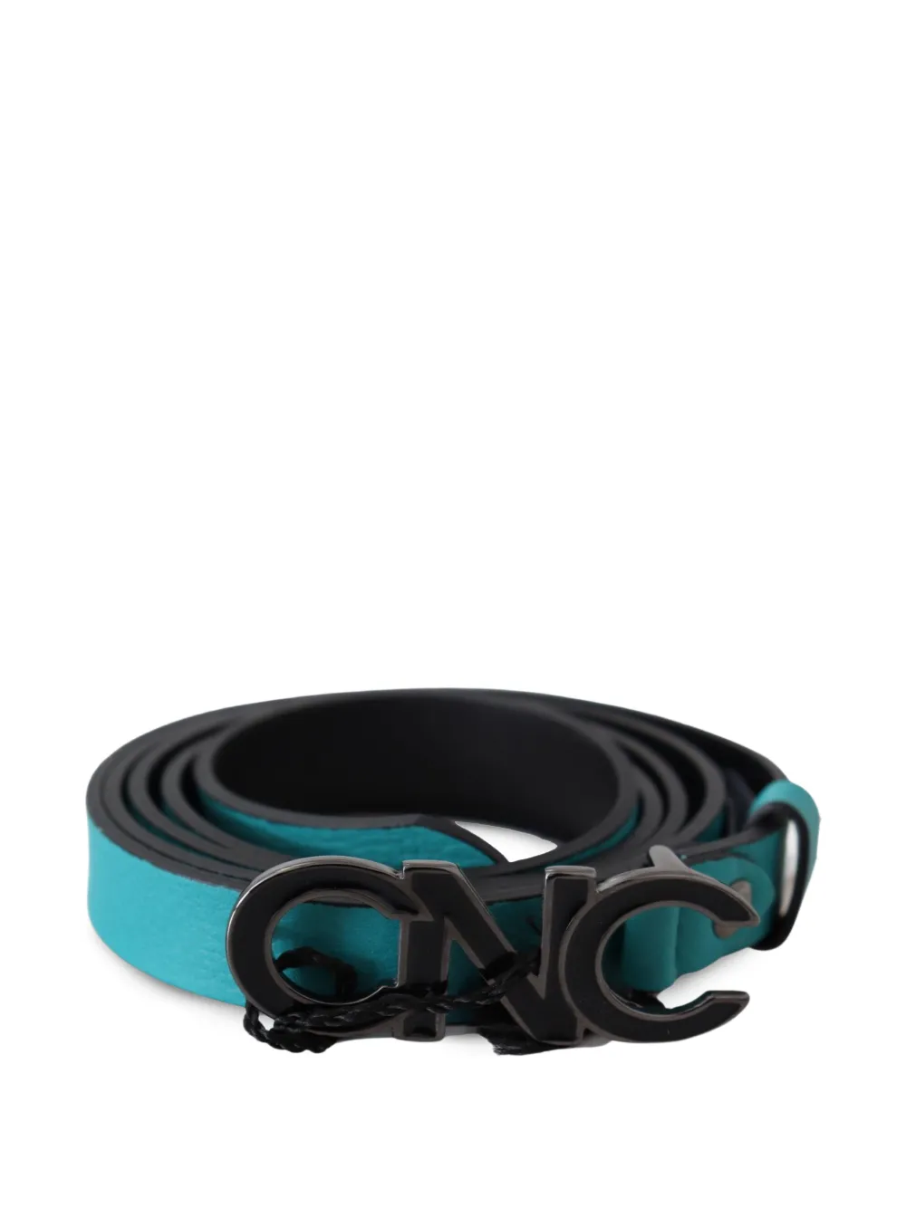 Costume National logo-buckle leather belt - Blu