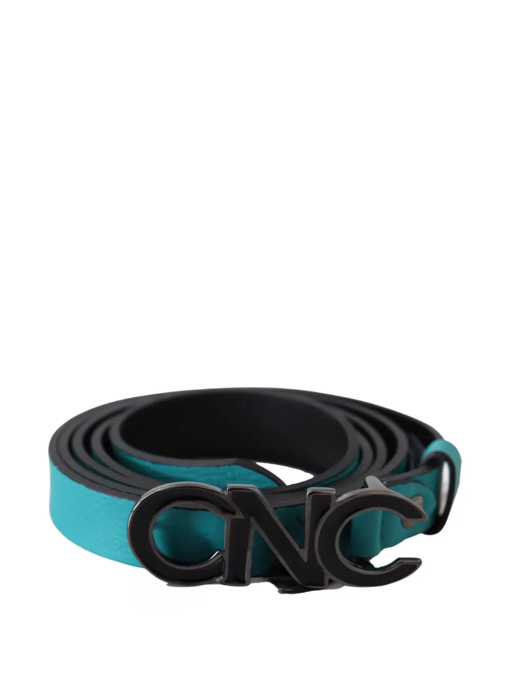 Costume National logo-buckle leather belt - Blu