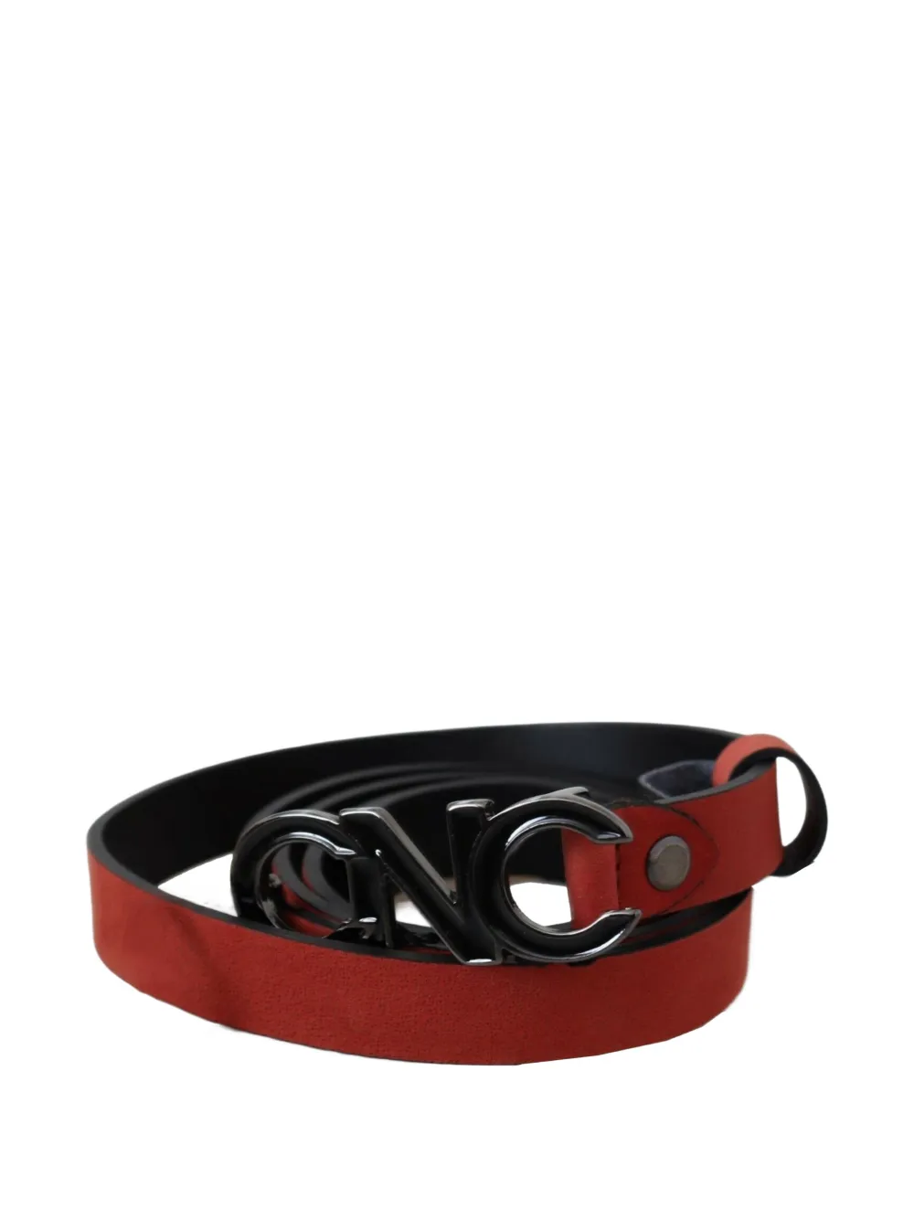 Costume National CNC leren riem met logogesp Rood
