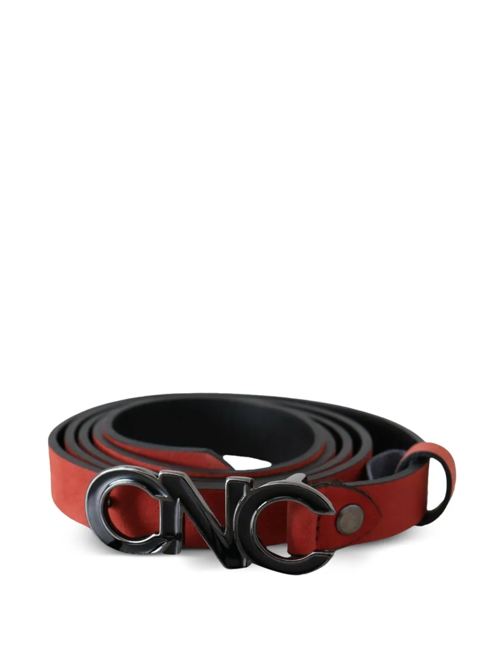 Costume National CNC leren riem met logogesp Rood
