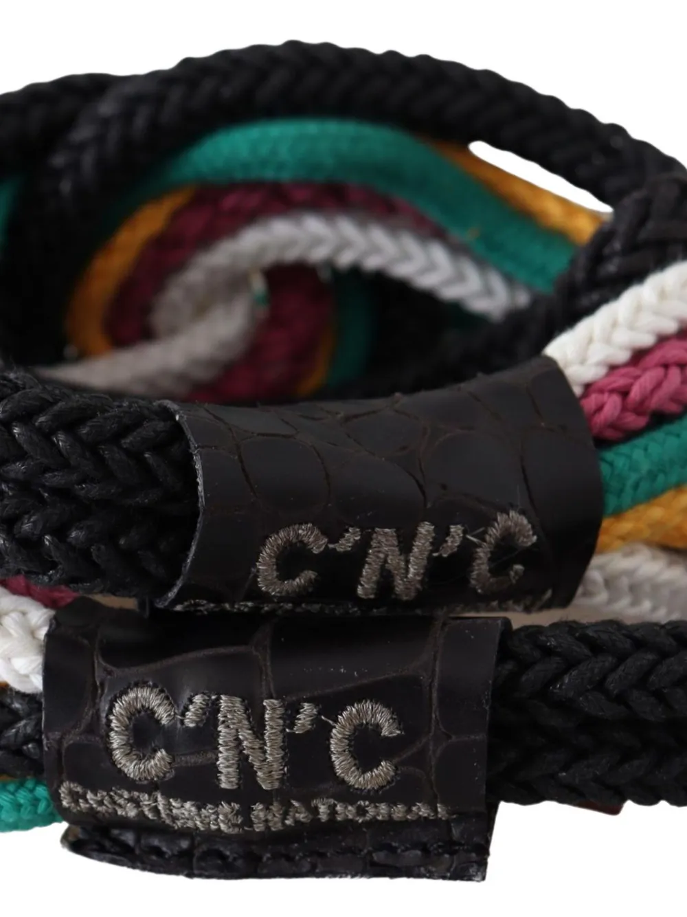 Costume National Riem met gevlochten touw en leren patch Zwart