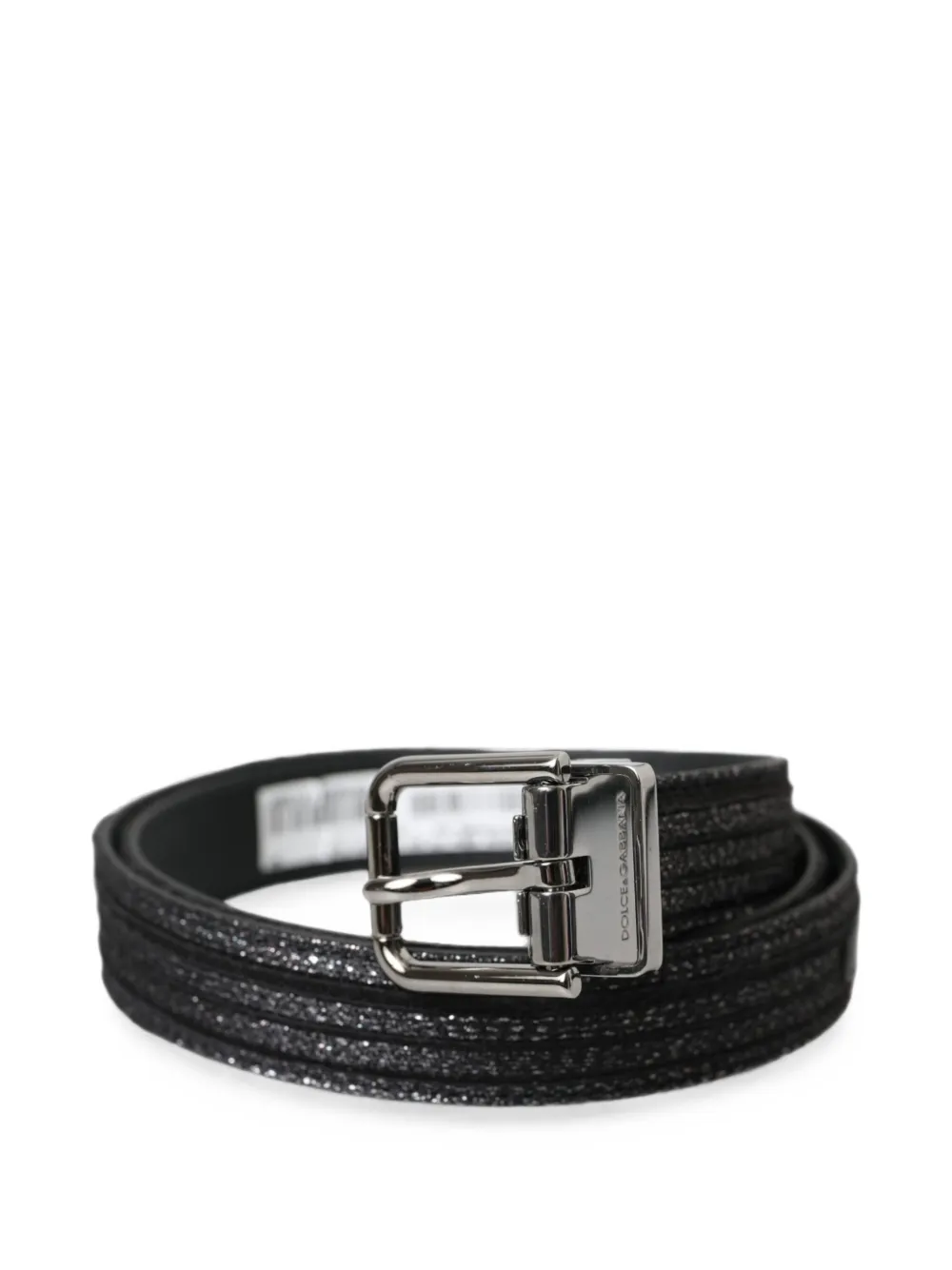 Dolce & Gabbana glitter-finish leather belt