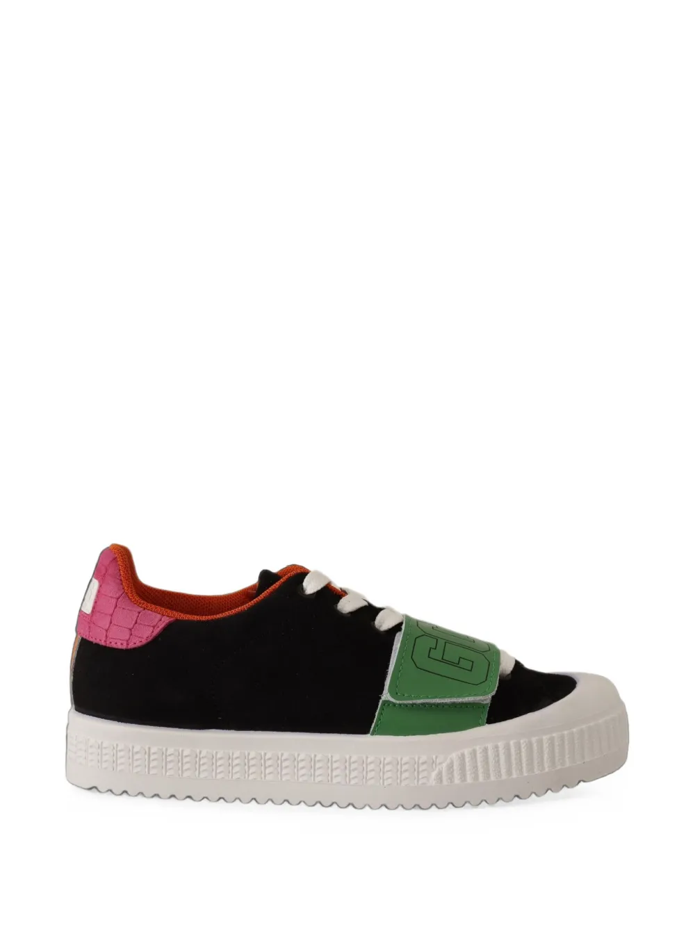 GCDS logo-strap suede sneakers