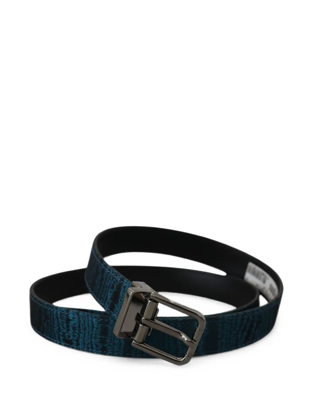 Dolce & Gabbana Moiré riem met jacquard Blauw
