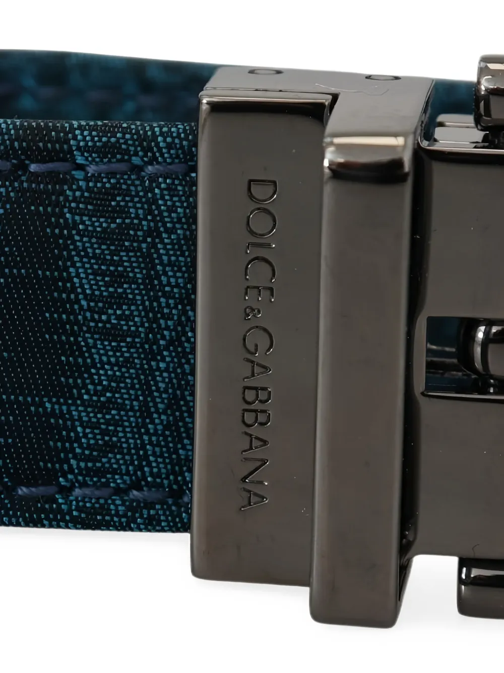 Dolce & Gabbana Moiré riem met jacquard Blauw